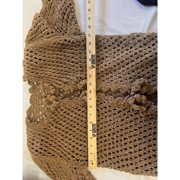 Crochet Vintage Beige Sweater, Skirt & Bag Set Henrietta Tanuska Beverly Hills s - Picture 7 of 16